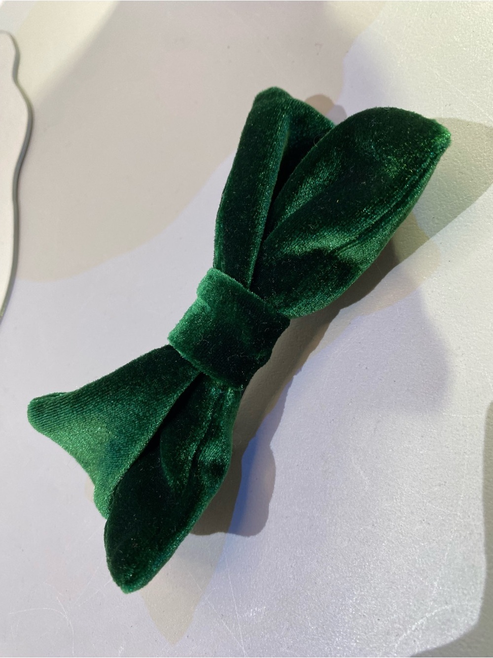 Emerald Green Velvet Bow Hair Clip Made in France Unisex